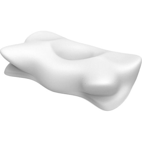 Oreiller cervical en mousse à mémoire de forme en forme de papillon, soutien de la nuque, oreiller pour dormir sur le côté, oreiller orthopédique en mousse à mémoire de forme(gris)