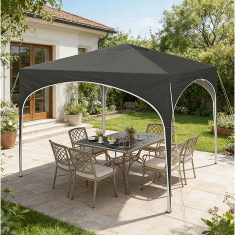 Carpa plegable jardín impermeable ajustable gris HAVRYA (1/5)