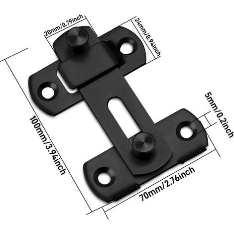 Set di 4 serrature per porte, catenaccio e scrocco di sicurezza in acciaio inox - adatte per finestre, armadi e porte - colore rame (1/2)