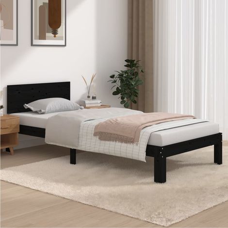 Estructura de cama sin colchón madera de pino negro 90x200 cm vidaXL