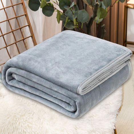 Couverture Polaire - 180 x 200 cm - Velours Corail - Usage Intérieur Et Extérieur - Pour Lit Canapé Ou Jambes En Avion - 1 Pièce (1/5)
