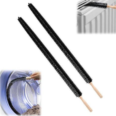 Lot de 2 brosses de nettoyage : brosse flexible, brosse anti-peluches, brosse pour lave-linge, brosse pour radiateur (75 cm), brosse pour conduits de ventilation, réfrigérateur et usage domestique (no (1/5)
