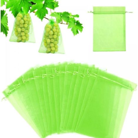 Sac Protection Fruits - Organza 20x30 cm - Anti-Insectes - Pour Raisin Pommes Fraises Tomates - 60 Pièces (1/5)