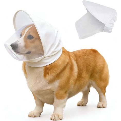Hundemaulkorb – Atmungsaktiver Hundemaulkorb – Weicher Netzmaulkorb für kleine Hunde – Anti-Beiß-, Kau- und Bell-Schutz – (Weiß, Größe S) (1/5)