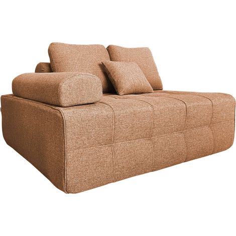 Fauteuil droit pour canapé modulable en tissu terracotta L 140 cm - Snuggy