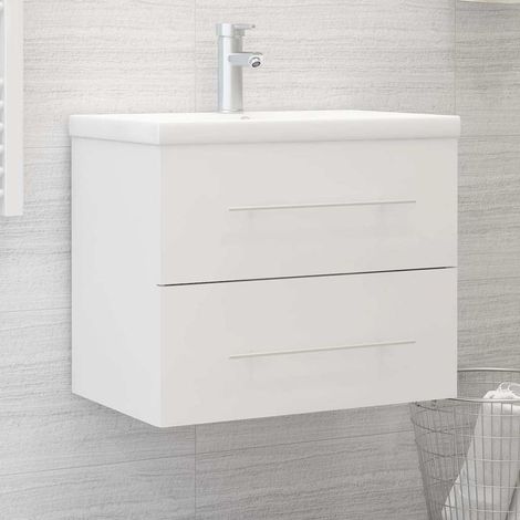 Meuble sous lavabo Meuble sous vasque - Blanc 60x38,5x48 cm Aggloméré BV901091 - BonneVie (1/5)