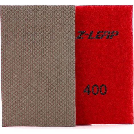Feuille de papier abrasif galvanisé avec crochet et boucle en nylon pour polissage à la main du verre, de la porcelaine, de la céramique grain 400 (1/5)