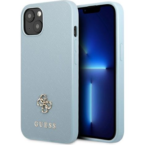 Guess GUHCP13SPS4MB iPhone 13 mini 5.4 blau/blau Hartschalenetui Saffiano 4G Kleines Metalllogo (1/5)