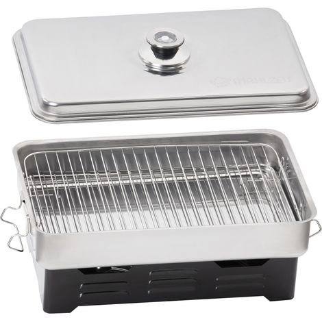 Affumicatore da tavolo in acciaio inox Mahlzeit, affumicatore con termometro, smoker, set di affumicatori da tavolo