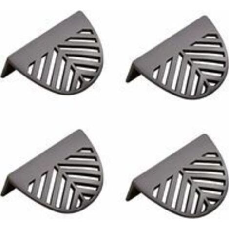 4pcs Forme des Feuilles Cabinet Pulls Laiton Doré Poignées De Meubles De Cuisine Porte De Cuivre Tirettes De Tiroir-Noir