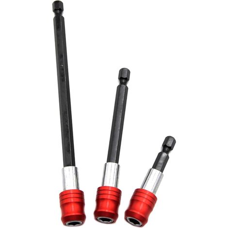 Lot de 3 rallonges d'embout 1/4 - Porte-embout long - Blocage rapide pour visseuse sans fil - 60/100/150 mm (1/5)