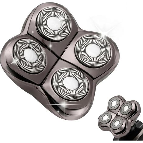 Lame Rasoir De Rechange 4 Pièces, Compatible Avec Pitbull, Têtes De Rasage Rotatives Pour Rasoir Électrique Homme, Accessoire Remplacement Pour Rasage Précis Du Crâne Et Du Visage, Noir (1/5)