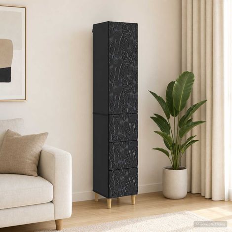 vidaXL Schrankset 2 pcs Schwarz 33 x 34,5 x 90 cm Holzwerkstoff (1/5)