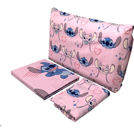 Completo Lenzuola Disney In 100% Cotone Letto Singolo Stich Girl (1/5)