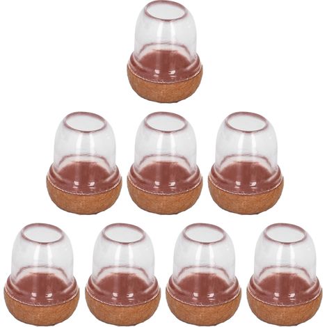 8 Stück Stuhlbeinschoner, Hockerfüße, Tischbeinschoner, geräuscharm, verdickt, transparent, rund (1/5)