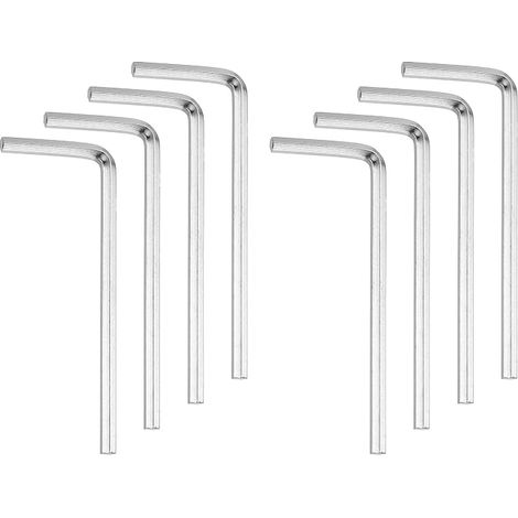 8Pcs Clé hexagonale 3mm Forme L Clés Hexagonales Métriques Argent (1/5)