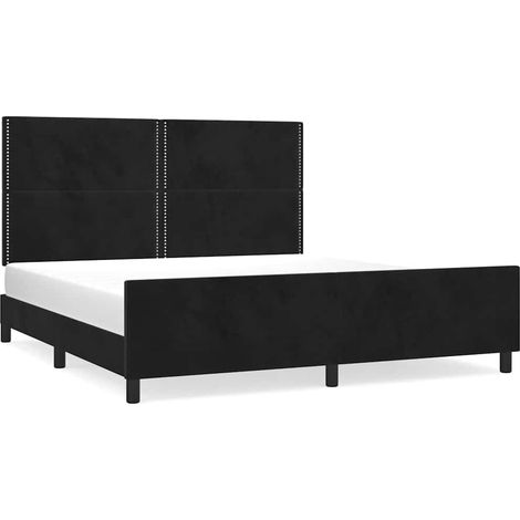 Maison Exclusive - Giroletto con Testiera Nero 180x200 cm in Velluto (1/5)