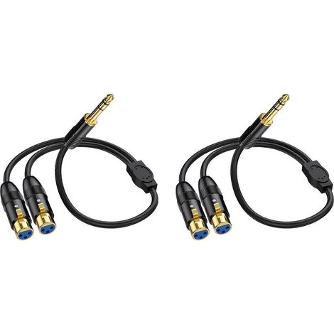 Câble répartiteur stéréo en Y 2 XLR femelles vers TRS mâle 6,35 mm (2 x 1/4 pouce) - B (1/3)