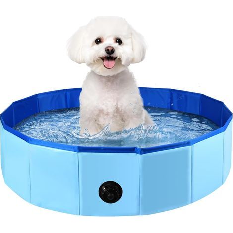 faltbarer PVC-Pool, 80 x 20 cm, rutschfester Boden, Ablassstopfen, für drinnen und draußen, für Hunde (1/5)