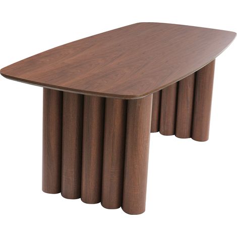 DAREL - Table à manger rectangulaire en bois foncé 200 cm (1/4)
