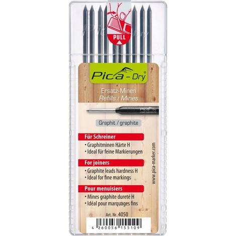 PICA 4050 ESTUCHE 10 MINAS DRY GRAFITO H PARA MARCADOS FINOS