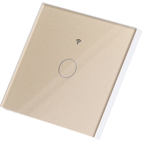 Einzelgang-Touchschalter für Tuya Zigbee Intelligente Fernbedienungs-Lichtschalterplatte mit Hintergrundbeleuchtung (Gold) (1/5)
