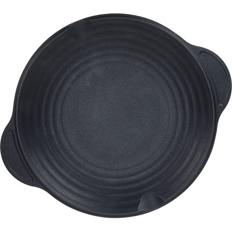 Runde, multifunktionale Grillpfanne aus Aluminiumlegierung, tragbar, für das Grillen zu Hause, ideal für Schweinebauch, Pfannkuchen, gebratenen Reis und Kuchen (34 cm / 13,39 Zoll). (1/5)