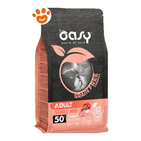 Oasy Dog Grain Free Adult Small/Mini Tacchino - Oasy Dog Grain Free Adult Small/Mini Tacchino - Sacco Da 2,5 Kg