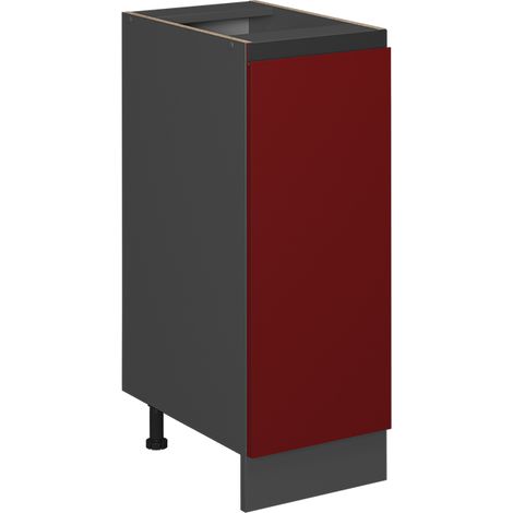 Apothekerschrank R-Line, Rot, 30 cm J-Shape, ohne Arbeitsplatte, Vicco