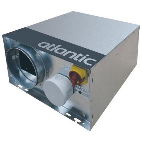 Atlantic – Caisson de répartition VMC 300 m³/h – Isolation phonique 20 mm – Acier galvanisé – Dimensions 221x459x382 mm – Installation facile