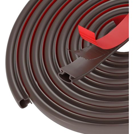 Joint Porte, 5m (L) x 10mm (B) x 6mm (D), Joint Porte Entree, Joint de Porte, Joint de Porte D'entrée, Joint Fenetre, Joint Caoutchouc Porte, Brun, Insonorisation, Flexible, étanche (1/5)