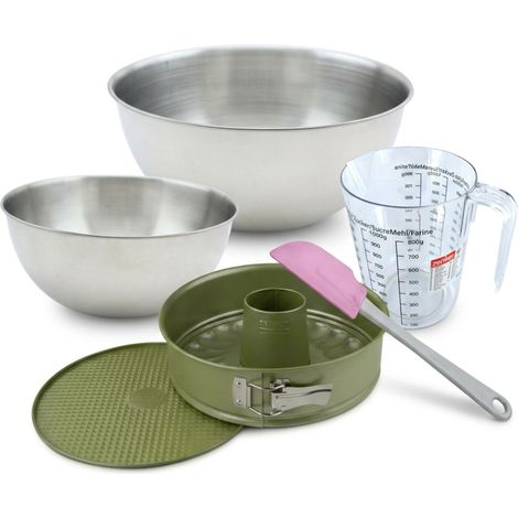 Set de 5 ustensiles de pâtisserie moule à manqué 2 bols spatule et verre doseur Zenker Green Vision (1/5)