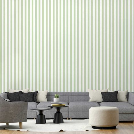 Papier peint rayures vert d'eau papier peint (1/4)