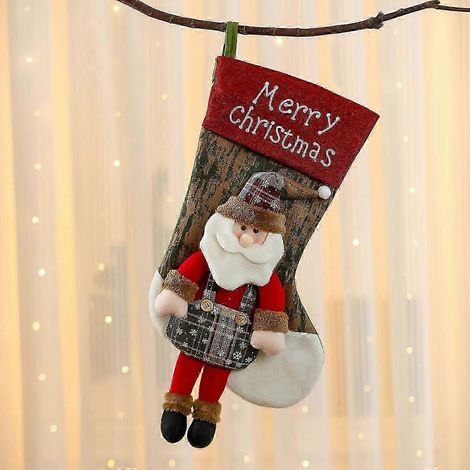 Chaussettes de Noël géantes à lettres suspendues, chaussettes de Noël à motifs, chaussettes de Noël, cadeaux et décorations (1/5)