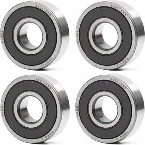 Roulement à billes KZQ 6201-2RS 12 x 32 x 10 mm - Double joint en caoutchouc - ABEC 5 - Roulement à billes prélubrifié - Lot de 4 (1/4)