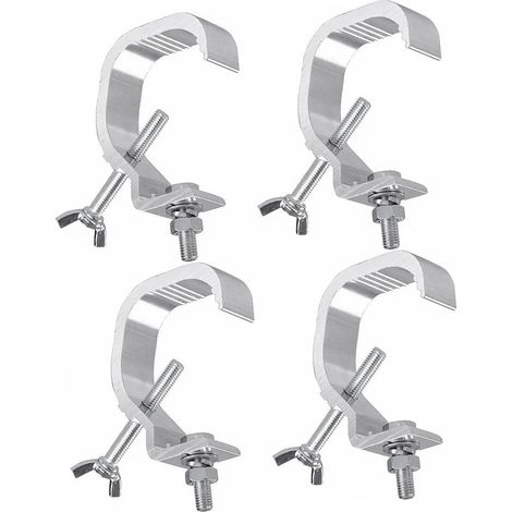 Kit de 4 pinces de fixation robustes antidérapantes en aluminium moulé pour projecteurs et lampes asservies. (1/5)
