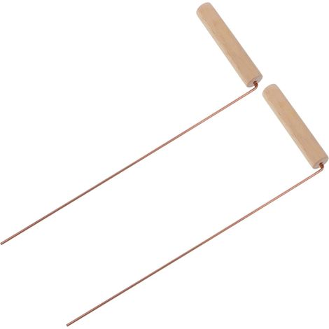 2 Stück Sondenstab aus Messing mit Holzgriff Glatte