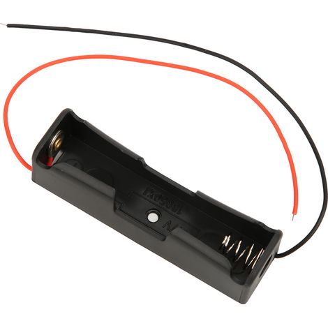 Lot de 10 boîtiers pour batteries 18650, emplacement unique, noir, avec connexion série à 2 fils. (1/5)