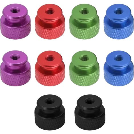 10 Lot écrous Moletés M3x0,5mm en Alliage Aluminium avec Collier Tête Haute Trou Borgne écrous Moletés 10 X 10 X 12,05 Mm pour Boîtier D'ordinateur (1/5)