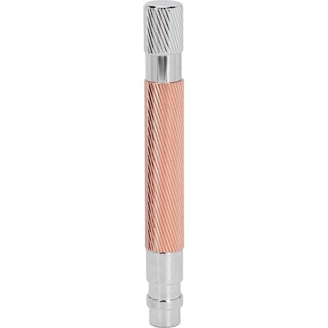 Manche de rasoir de sécurité antidérapant, lavable et réutilisable en métal pour homme, en cuivre. (1/5)