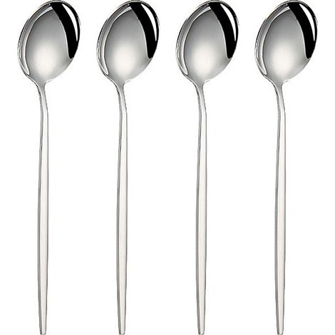 Couverts Occidentaux En Acier Inoxydable - 4 Pièces - Design Arrondi Sans Jointure - Finition Miroir - Pour Maison Et Cuisiniers (1/5)