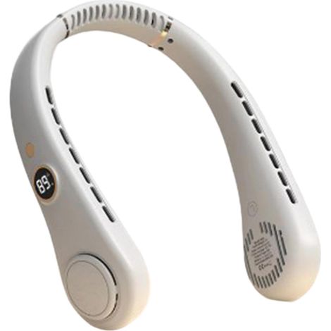 Générique Ventilateur de cou portable  Ventilateur sans lame mains libres  Flux d'air de refroidissement rechargeable par USB à 5 vitesses (1/5)