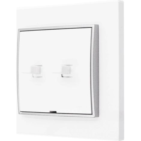 Interruptor para persianas enrollables, estilo estadounidense, Karlik mini, blanco/plateado (1/3)