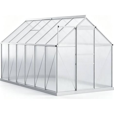 Walk-in-Gewächshaus aus Aluminium und Polycarbonat 190 x 375 x 199 cm (1/5)