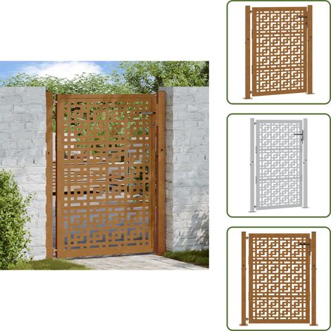 vidaXL Gartentor 105x155 cm Wetterfester Stahl Kreuz-Design (1/5)