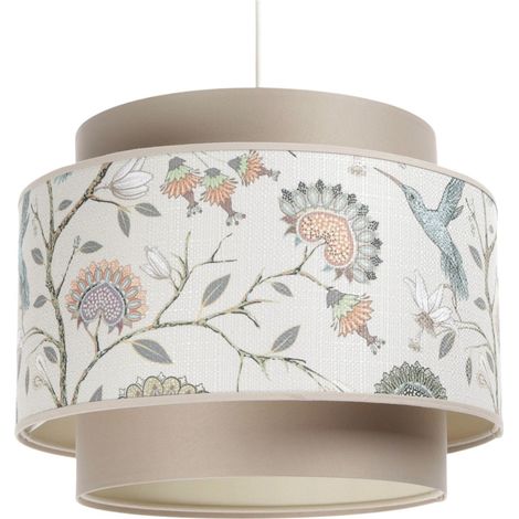 Suspension Extérieur à motifs fleuri, intérieur crème - Fleuri, crème (1/5)