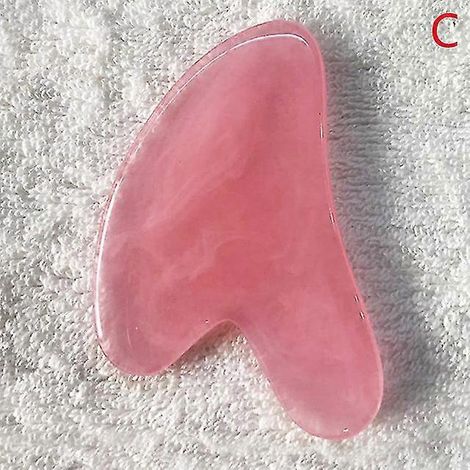 Gua Sha Gouache-Schaber aus natürlichem Jade-Harz für Gesicht und Körper – Hautstraffung, Faltenreduzierung, Schönheits- und Spa-Pflegewerkzeug – Harz Rosa-C (1/5)