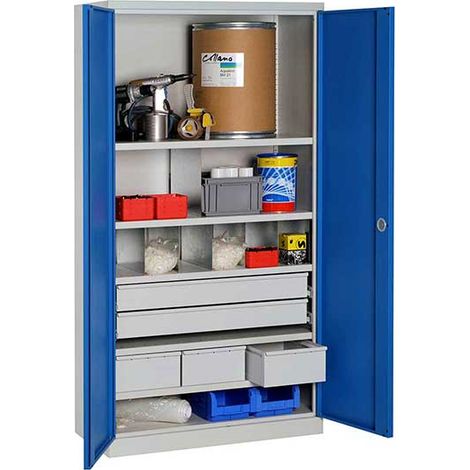 Werkstattschränke - 5 Schubladen und 5 Regalböden - RAL 7016 - W030090028-GCGA