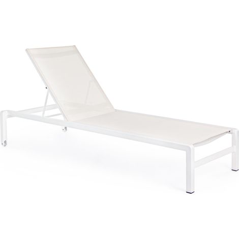 Lettino prendisole in alluminio verniciato "Konnor "con ruote, ideale per piscina e giardino -Antracite / Confezione da 4 Pezzi