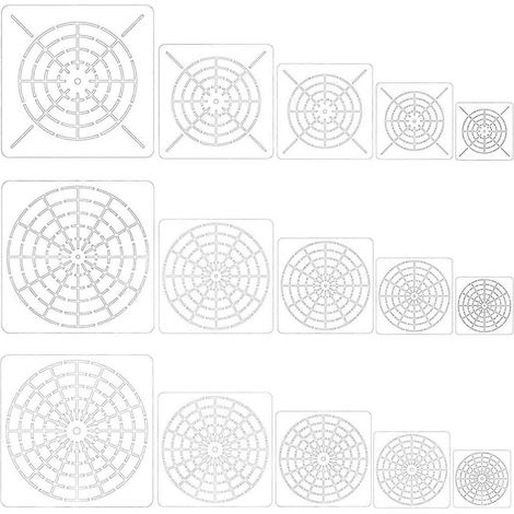 Ensemble de 15 pochoirs pour peinture à points mandala -- (1/5)